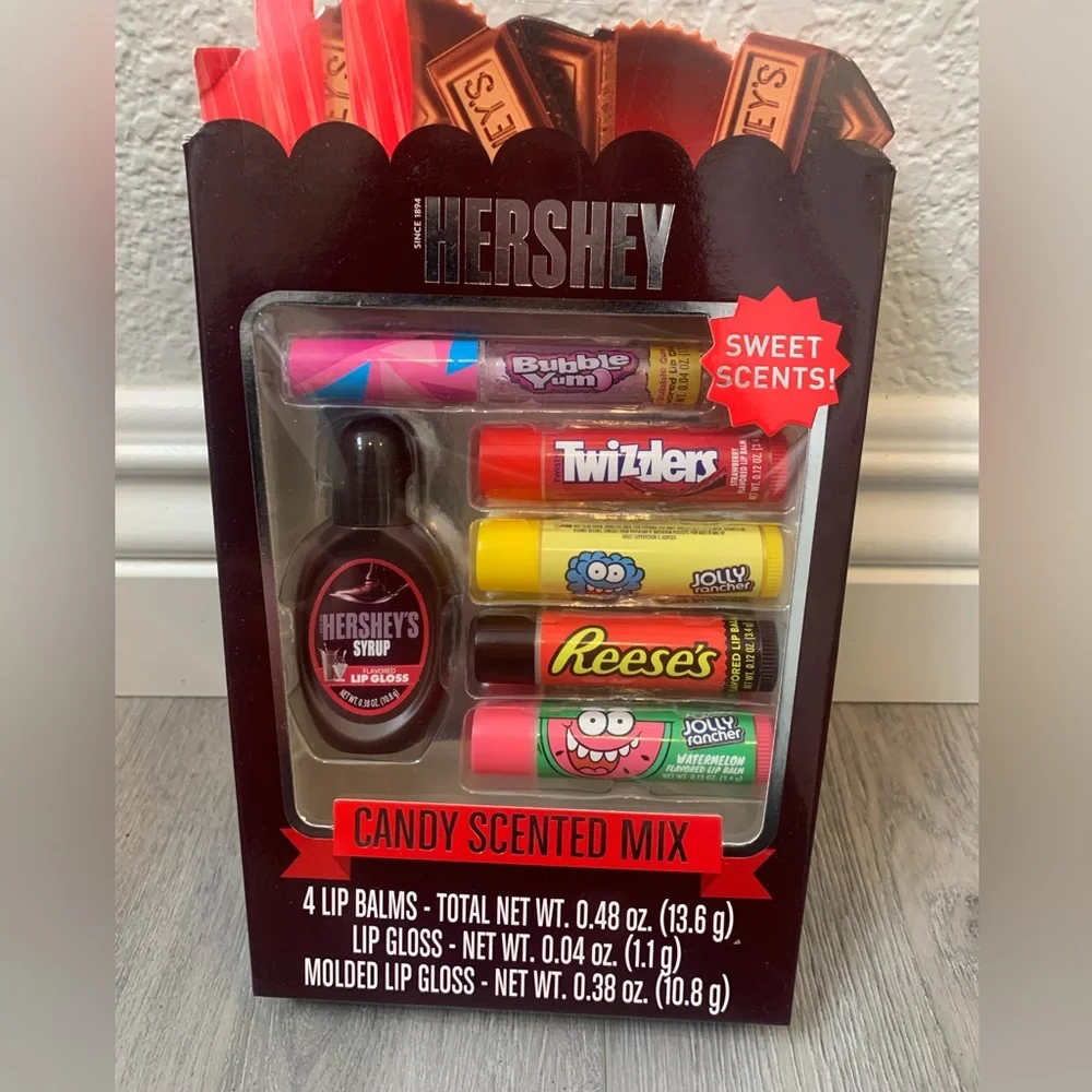 Hershey Candy Scented Lip Balm/ Set of 6 Flavored Lip Balm, Chocolate Lip Balms